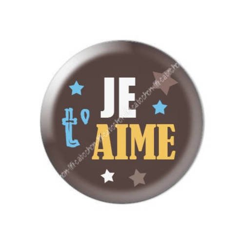 Cabochon résine a coller 25 mm saint valentin je t'aime 14 