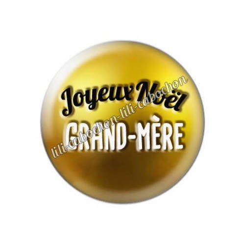 Cabochon résine a coller 25 mm joyeux noël grand-mère aa