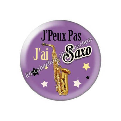 Cabochon résine a coller 25 mm j'peux pas j'ai saxo aa