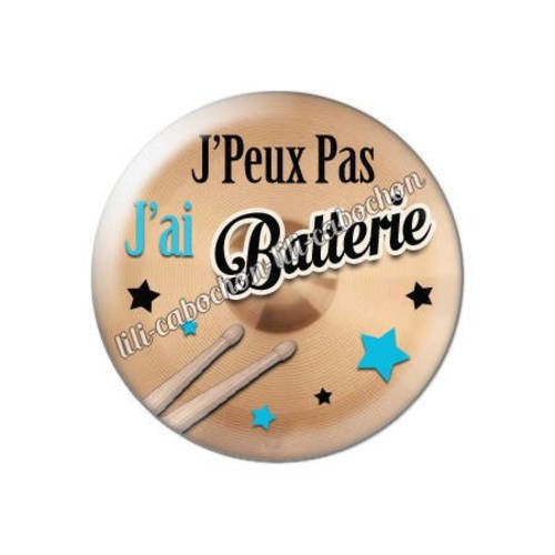 Cabochon résine a coller 25 mm j'peux pas j'ai batterie aa