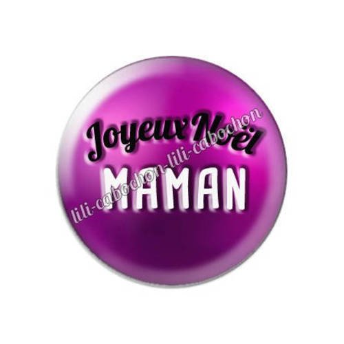 Cabochon résine a coller 25 mm joyeux noël maman aa