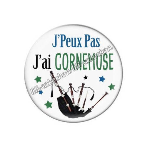 Cabochon résine a coller 25 mm j'peux pas j'ai cornemuse aa