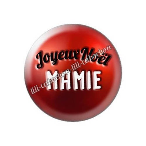 Cabochon résine a coller 25 mm joyeux noël mamie aa