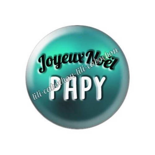 Cabochon résine a coller 25 mm joyeux noël papy aa