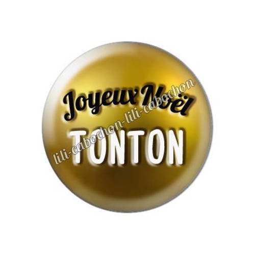 Cabochon résine a coller 25 mm joyeux noël tonton aa