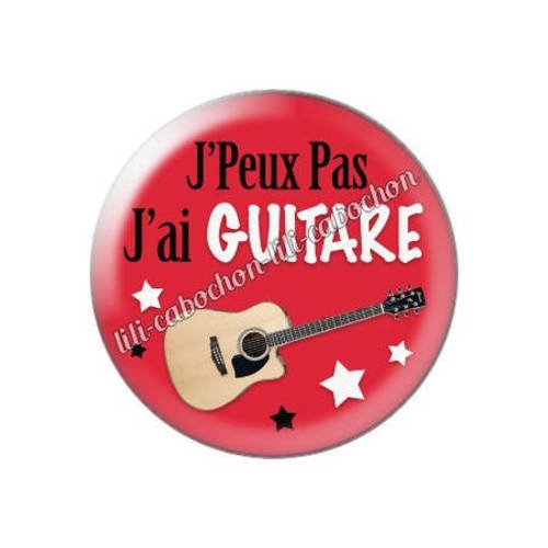 Cabochon résine a coller 25 mm j'peux pas j'ai guitare aa