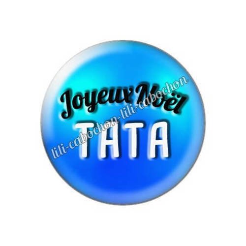 Cabochon résine a coller 25 mm joyeux noël tata aa