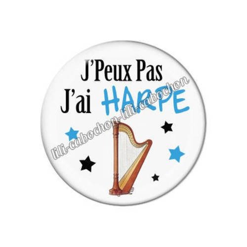 Cabochon résine a coller 25 mm j'peux pas j'ai harpe aa