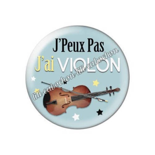 Cabochon résine a coller 25 mm j'peux pas j'ai violon aa
