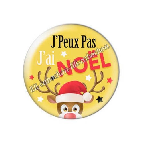 Cabochon résine a coller 25 mm j'peux pas j'ai noël aa