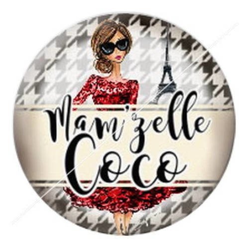 Cabochon résine a coller 25 mm mamzelle coco 4 