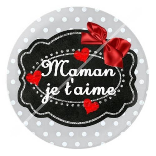 Cabochon résine a coller 25 mm pour ma maman qui déchire 9 