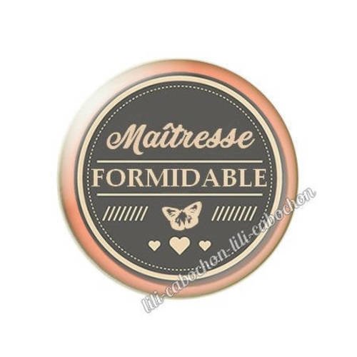 Cabochon résine a coller 25 mm maîtresse ab17 