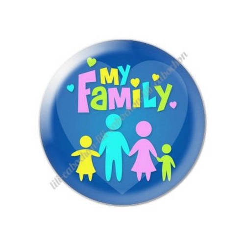 Cabochon résine a coller 25 mm famille 5 