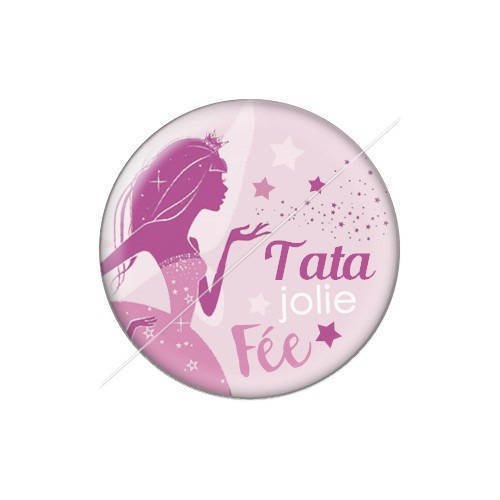 Cabochon résine a coller 25 mm tatie tata j29 