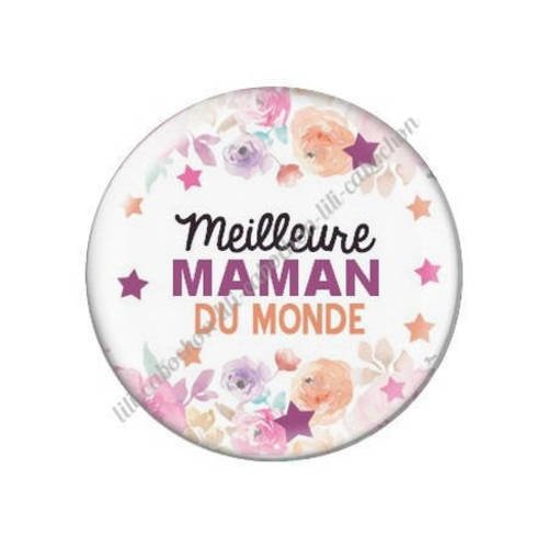 Cabochon résine a coller 25 mm meilleure maman du monde l9 