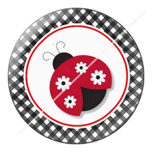 Cabochon résine a coller 25 mm coccinelle 12 