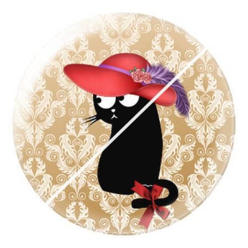 Cabochon résine a coller 25 mm  motifs chat e10 