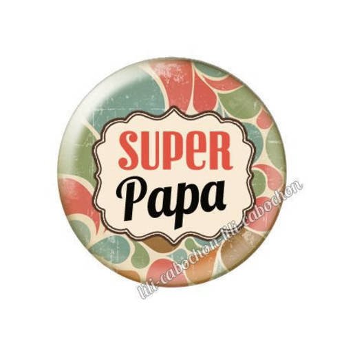 Cabochon résine a coller 25 mm papa p12 