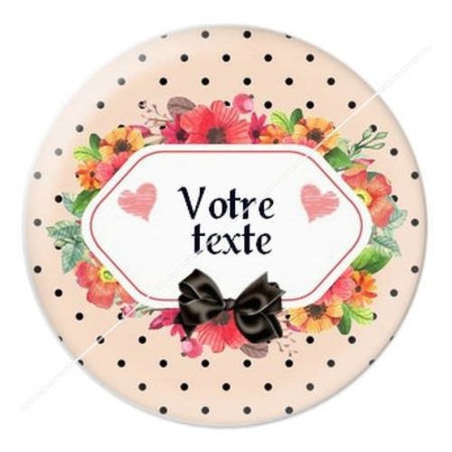 Cabochon résine a coller 25 mm à personnaliser avec votre texte ref b47 