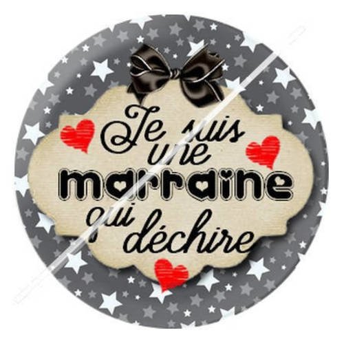 Cabochon résine a coller 25 mm pour marraine 13 