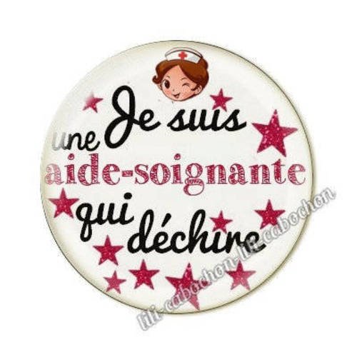 Aide-soignante aa23* cabochon en résine époxy 25 mm