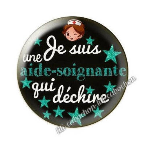 Aide-soignante aa21* cabochon en résine époxy 25 mm