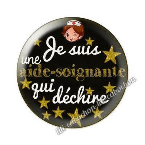 Aide-soignante aa15* cabochon résine a coller 25mm