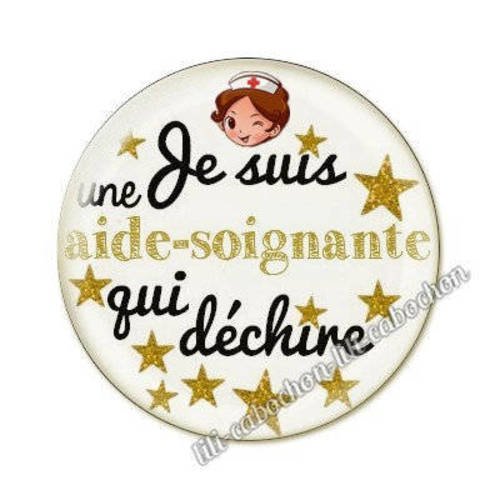 Aide-soignante aa14 cabochon en résine époxy 25 mm