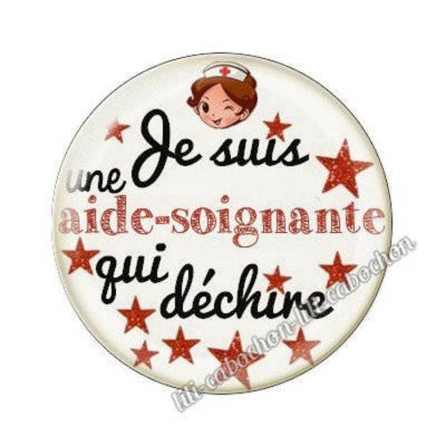 Aide-soignante aa12* cabochon en résine époxy 25 mm