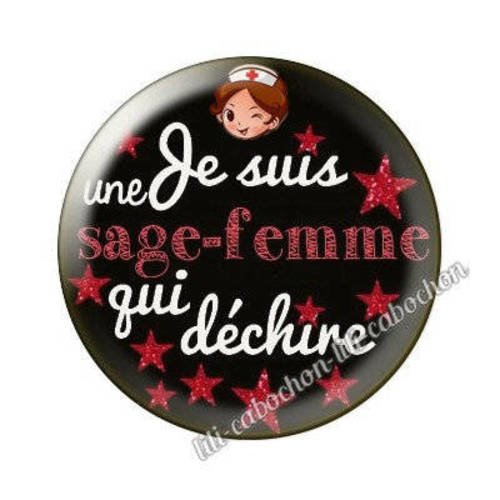 Sage-femme aa13 * cabochon en résine époxy 25 mm