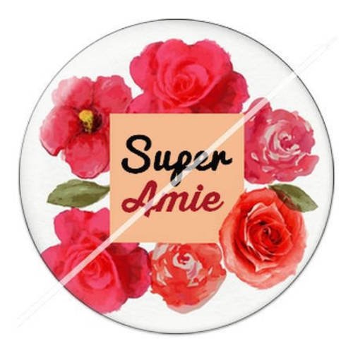 Cabochon résine a coller 25 mm amie 5 