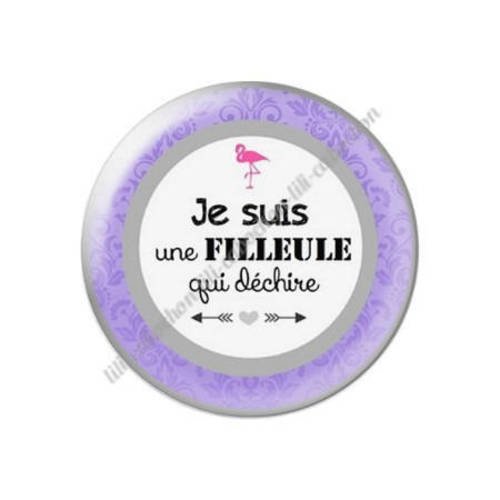 Cabochon résine a coller 25 mm filleule o44 