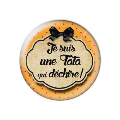 Cabochon résine a coller 25 mm tatie tata f36 