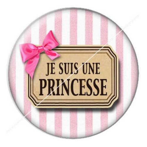 Cabochon résine a coller 25 mm je suis une princesse 