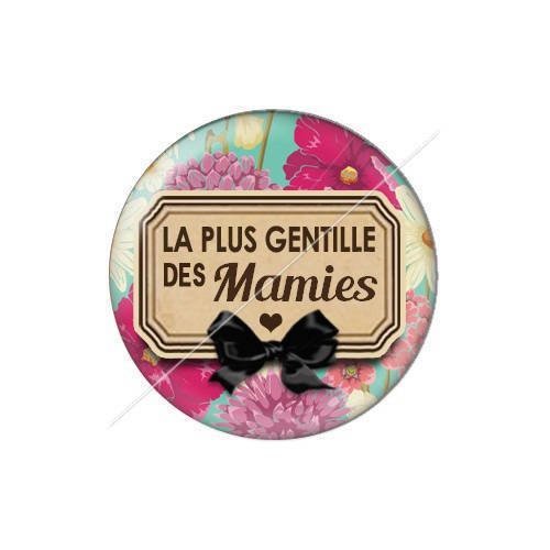 Cabochon résine a coller 25 mm mamie j34 