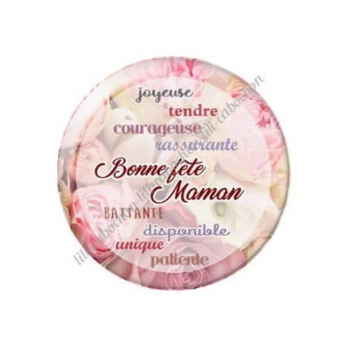 Cabochon résine a coller 25 mm maman v4 
