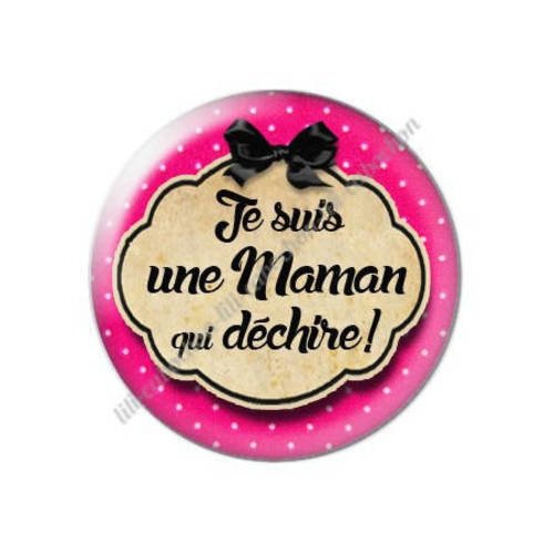 Cabochon résine a coller 25 mm maman o1 