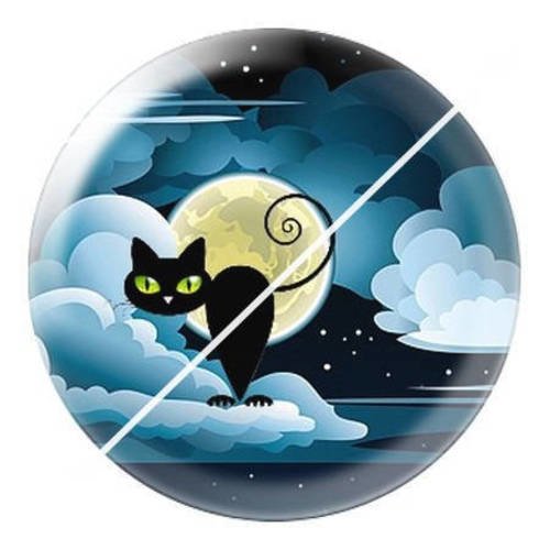 Cabochon résine a coller 25 mm  motifs chat lune 8 
