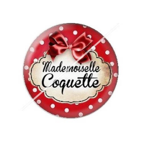 Cabochon résine a coller 25 mm mademoiselle coquette 2 