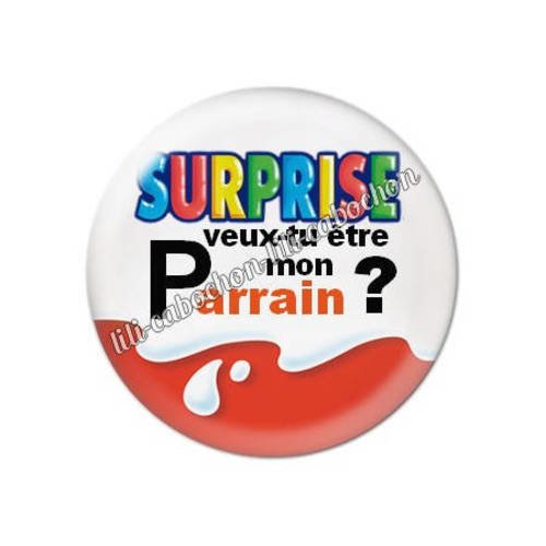 Cabochon résine a coller 25 mm surprise veux-tu être mon parrain?