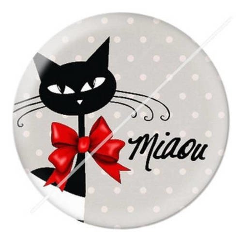 Cabochon résine a coller 25 mm  motifs chat s3 