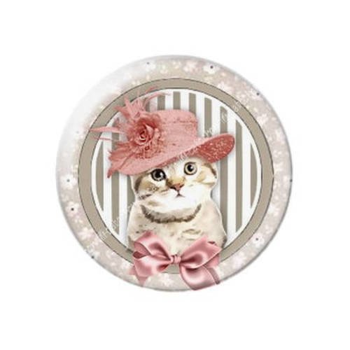 Cabochon résine a coller 25 mm chat chapeau lily 3 