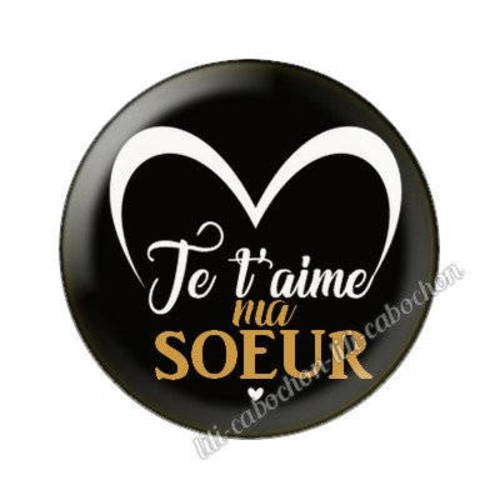 Cabochon en résine époxy 25 mm thème soeur aa22