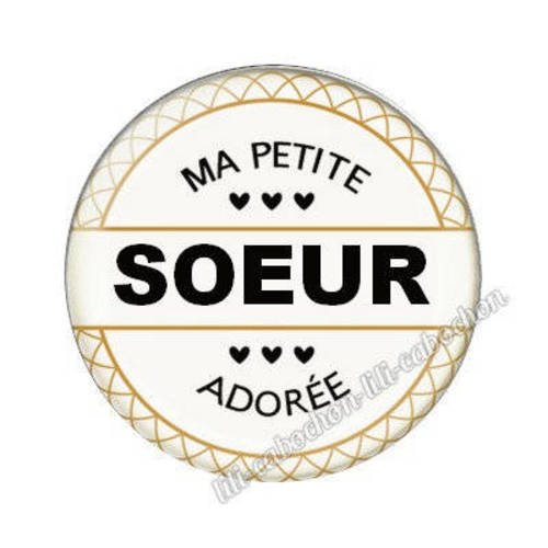 Cabochon en résine époxy 25 mm  thème soeur aa21
