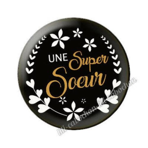 Cabochon en résine époxy 25 mm thème soeur aa20