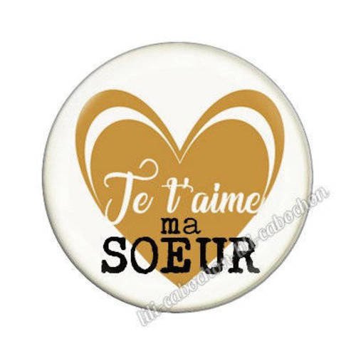 Cabochon en résine époxy 25 mm  thème soeur aa19