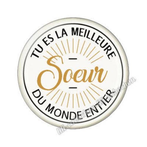 Cabochon en résine époxy 25 mm  thème soeur aa3