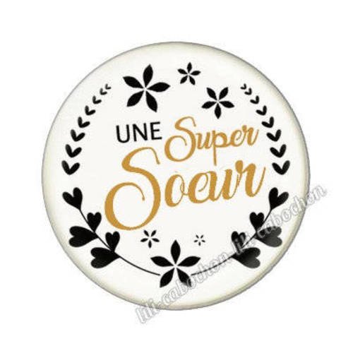 Cabochon en résine époxy 25 mm thème soeur aa1