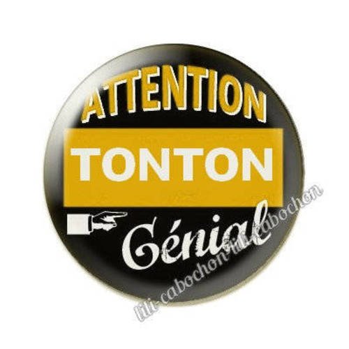 Cabochon en résine époxy 25 mm*  thème tonton aa127